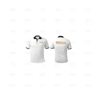 T-SHIRT WITH COLLAR WHITE / BLACK EGA MASTER SIZE L (EMBROIDERED) - EGA Master