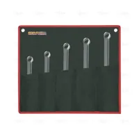 SET OF 5 SLIM DOUBLE RING WRENCHES 7/32" -1/4" - 1/2" - 9/16" 15º BENT AEROSPATIAL CHROME PLATING - EGA Master