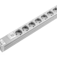 Rittal, DK Socket Strip, Cee 7/3 (Type F), 7-Way, 250 V, 16 A, Lhd: 482,6X44X44 MM