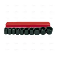 SET OF 11 IMPACT SOCKET WRENCHES 1/2" (3/8"-1") (6 EDGES) - EGA Master