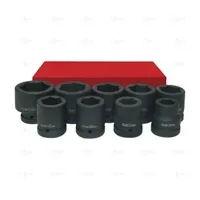 SET OF 9 IMPACT SOCKET WRENCHES 1" (24-50 MM) (6 EDGES) - EGA Master