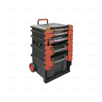 PLASTIC TOOL BOX WITH TROLLEY 500 X 410 X 770 MM - EGA Master
