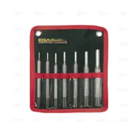 SET OF 7 CYLINDRICAL AND KNURLED PIN PUNCHES - EGA Master