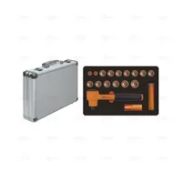 SET OF 18 SOCKET WRENCHES 1/2" (8-23 MM) AND 1/4" (6-7 MM) 1000 V (12 EDGES) - EGA Master