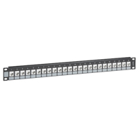 Legrand, Modular empty patch panel for 24 unshielded keystone jacks cat.6 and cat.5e supply with rear plastic cable support