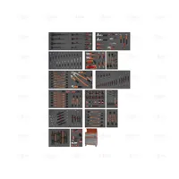 SETOF 197 PCS - TOOLS ROLLER CABINET EVA FOAMS ANTIDROP ACO - EGA Master