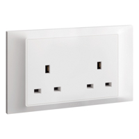 Belanko S 2 gang BS unswitched socket outlet - 13A - White | 617645 | 3414971684850 | LEGRAND