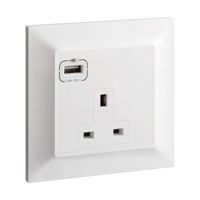 Belanko S 1 gang single pole unswitched - with USB A 15W charger  | 617657A | 3414972427067 | LEGRAND