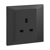 Belanko S 1 gang BS unswitched socket outlet - 13A - Anthracyte | 617740 | 3414971687165 | LEGRAND