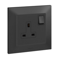 Belanko S 1 gang BS switched socket outlet - 13A - Anthracyte | 617743 | 3414971687257 | LEGRAND