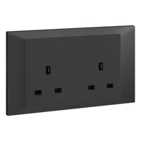 Belanko S 2 gang BS unswitched socket outlet - 13A - Anthracyte | 617745 | 3414971687318 | LEGRAND