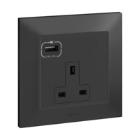 Belanko S 1 gang single pole unswitched outlet - with USB A 15W charger  | 617757A | 3414972427043 | LEGRAND