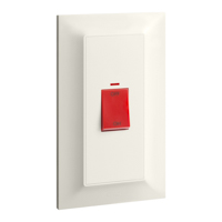 Belanko S 2 gang double pole switch + vertical neon - 45A - Ivory | 617877 | 3414971690509 | LEGRAND