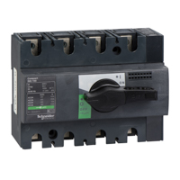 Schneider,  switch disconnector, Compact INS100 , 100 A, standard version with black rotary handle, 4 poles