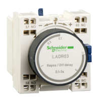 Schneider, TeSys D - time delay auxiliary contact block - 1 NO + 1 NC spring terminals