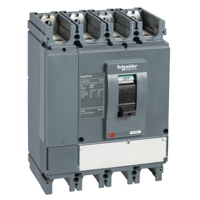 Schneider,  circuit breaker EasyPact CVS630N, 50 kA at 415 VAC, 630 A rating ETS 2.3 electronic trip unit, 4P 3d