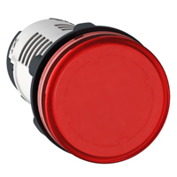 Schneider,  Monolithic pilot light, plastic, red, Ø22, integral LED, 230…240 V AC