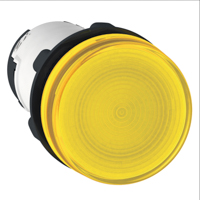 Schneider, round pilot light Ø 22 - yellow - BA 9s -  250 V - screw clamp terminals