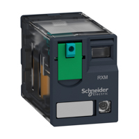 Schneider, Miniature plug-in relay, 10 A, 3 CO, LED, 24 V DC