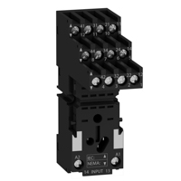 Schneider, Socket, separate contact, 10 A, relay type RXM3, screw connector, 250 V AC