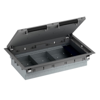 Schneider,  Mita - empty floor box - 3 compartments - plastic - 70 mm