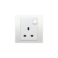 Schneider,  13A 250V 1 Gang Switched Socket