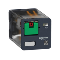 Schneider, universal plug-in relay - Zelio RUM - 3 C/O - 24 V AC - 10 A - with LED