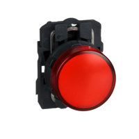 Schneider, Pilot light, plastic, red, Ø22, plain lens with integral LED, 110…120 V AC