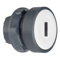 Schneider,  white flush pushbutton head Ø22 spring return "I"