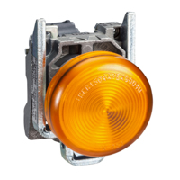 Schneider, orange complete pilot light Ø22 plain lens with BA9s bulb 250V