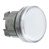 Schneider,  white pilot light head Ø22 plain lens for integral LED