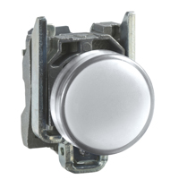 Schneider, Pilot light, metal, white, Ø22, plain lens with integral LED, 230...240 VAC