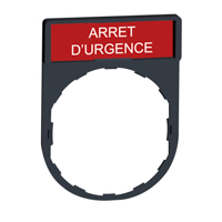 Schneider, legend holder 30 x 40 mm with legend 8 x 27 mm with marking ARRET D'URGENCE