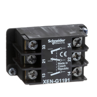 Schneider,  spring return contact block - 1 NC + 2 NO - front mounting