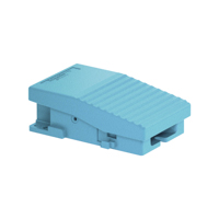 Schneider, Single foot switch, metal, blue, without cover, 1 NO + 1 NC