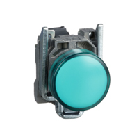 Schneider, Pilot light, metal, green, Ø22, plain lens with integral LED, 24 V AC/DC