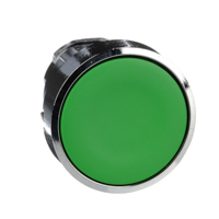Schneider,  Push button head, metal, flush, green, Ø22, spring return, unmarked