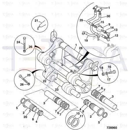 JCB Part No.# 611/29500, HOSE 1/4BSP 250mm - JCB Spare Parts