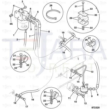 JCB Part No.# 649/51935, FUEL HOSE-SEDIMENTER TO P - JCB Spare Parts