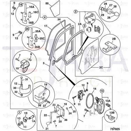 JCB Part No.# 331/35350, DOOR LATCH BACK - JCB Spare Parts