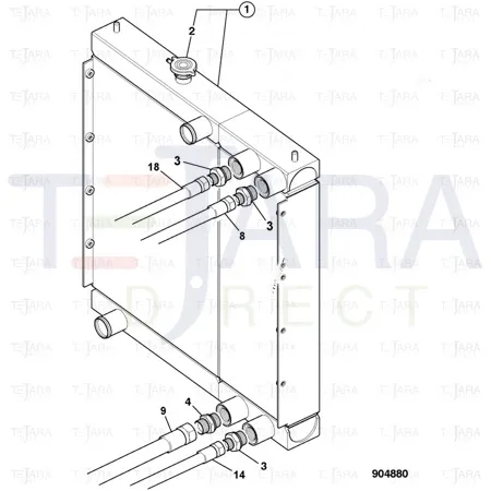 JCB Part No.# 30/926736, CAP RADIATOR PRESSURE 100kpa - JCB Spare Parts