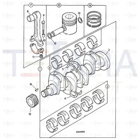 JCB Part No.# 02/203073, Kit-bearing Big-en - JCB Spare Parts