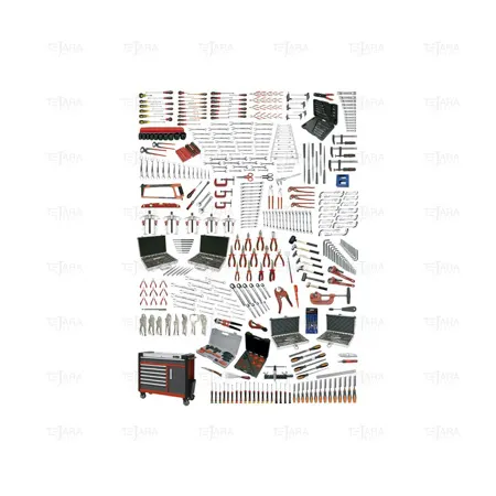 UNIVERSAL SET 637 PCS. (MM-INCH) IN ROLLER CABINET WITH EVA TRAYS - EGA Master
