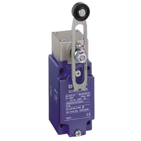 Schneider, limit switch XCKJ - th.plastic roller lever var. length - 1NC+1NO - snap - M20