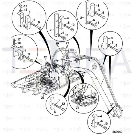 JCB Part No.# JRV0424, CLAMP - JCB Spare Parts