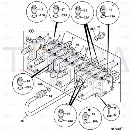 JCB Part No.# 816/17072, ADAPTER - JCB Spare Parts