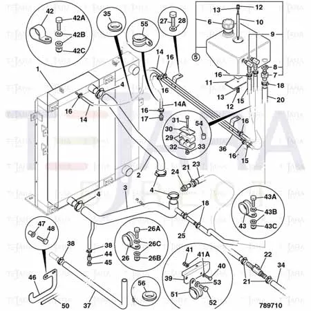 JCB Part No.# 648/00425, HOSE - 9.5mm BORE 1000mm LG - JCB Spare Parts