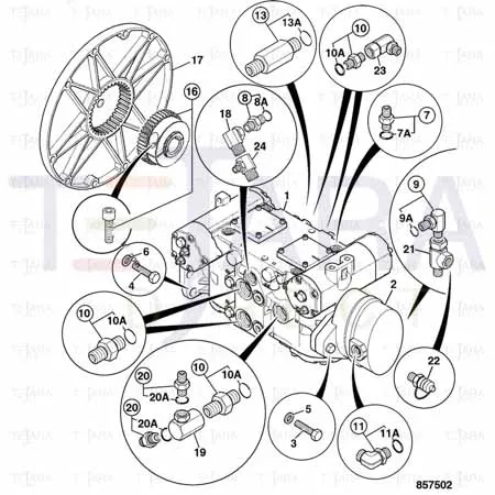 JCB Part No.# 332/U3324, PUMP SERVO TRANSM. ABI - JCB Spare Parts
