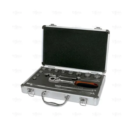 SET OF 16 PCS. SOCKET WRENCHES 3/8" 5/16" - 7/8" LONG SERIE (12 EDGES) - EGA Master