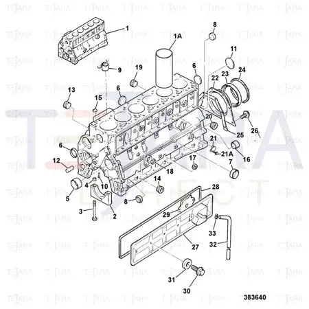 JCB Part No.# 02/910801, BLOCK CYLINDER ASS - JCB Spare Parts